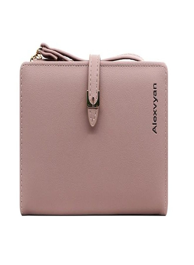 أليكسفيان محفظة نسائية أنيقة بتصميم حزام طويل وردي اللون، قابلة للطي، مزودة بمنظم بطاقات، وحامل لـ 12 بطاقة، و3 جيوب طويلة، وجيب طويل بسحاب للعملات المعدنية. تتضمن المحفظة حامل بطاقات، و3 جيوب طويلة، وجيب طويل للعملات المعدنية. - Image 1